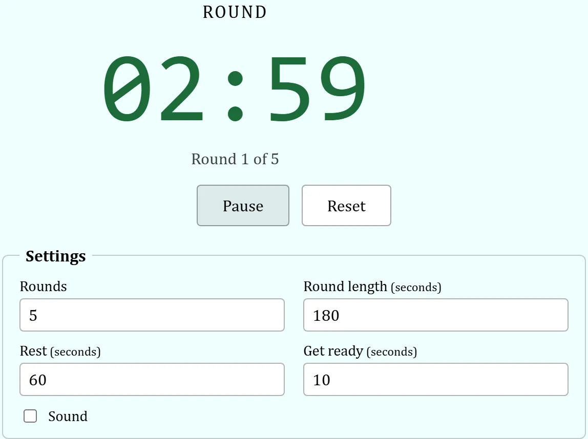 The round timer counting down a round