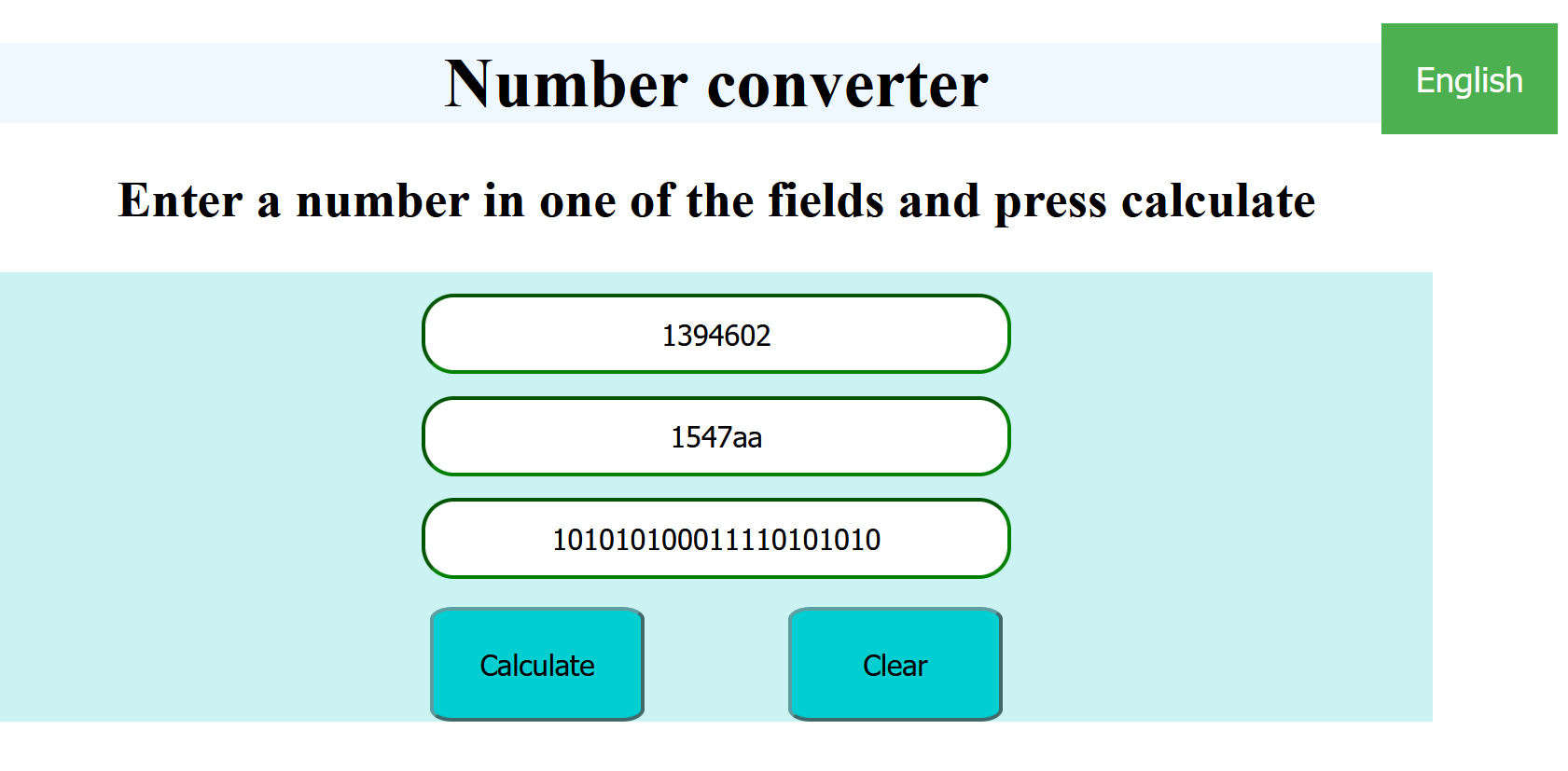 Number Converter screenshot